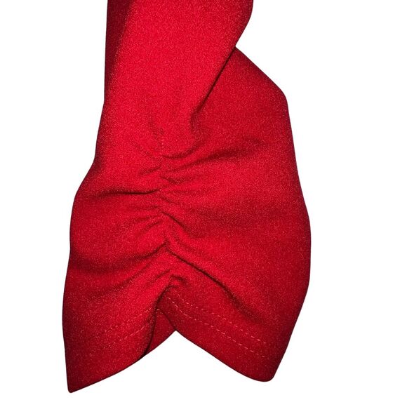 AUQCO Blazer Womens XL Red Tomatogirl Asymmetrical Collared Open Front Jacket - Picture 5 of 11